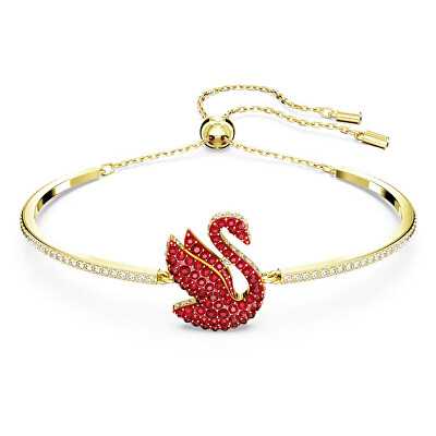 Swarovski - Okouzlující pozlacený náramek s labutí Iconic Swan 5649774