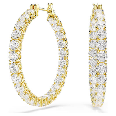 Swarovski - Pozlátené kruhové náušnice so zirkónmi Matrix 5750620