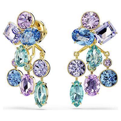 Swarovski - Pozlacené náušnice 2v1 s krystaly Swarovski Gema 5737450