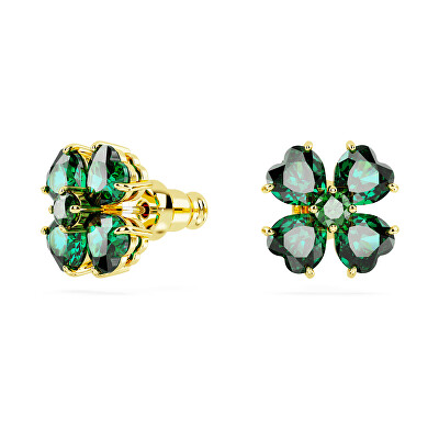 Swarovski - Pozlacené náušnice Čtyřlístek s křišťály Idyllia 5666236