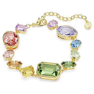 Swarovski - Brățară placată cu aur cu cristale colorate Swarovski Gema 5737453