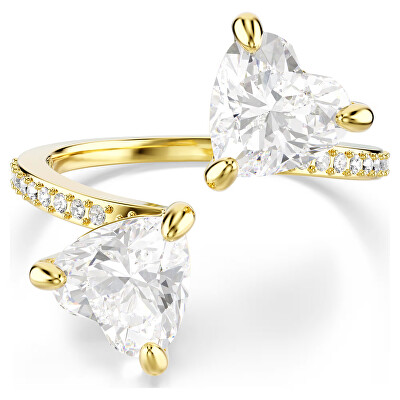Swarovski - Pozlacený otevřený prsten s krystaly Mesmera 5535191