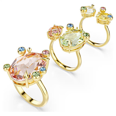 Swarovski - Překrásná sada pozlacených prstenů Gema 5705813 (3x prsten)