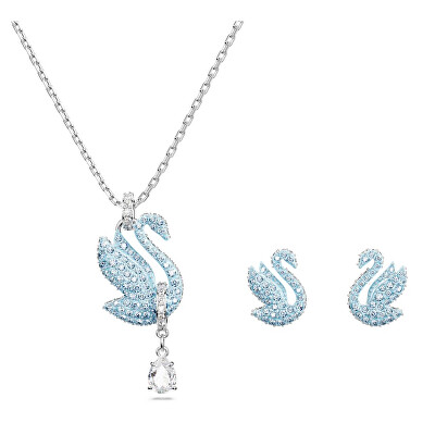 Swarovski - Půvabná sada šperků s krystaly Iconic Swan 5660597 (náušnice, náhrdelník)