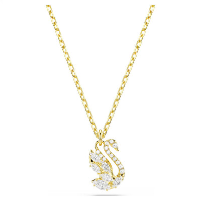 Swarovski - Colier fermecător placat cu aur cu cristale Swan 5754626
