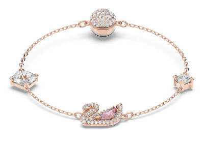 Swarovski - Půvabný bronzový náramek Dazzling Swan 5485876