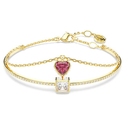 Swarovski - Romantický dvojitý pozlacený náramek Chroma 5683835