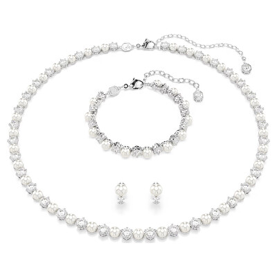 Swarovski - Sada šperků s perlami a zirkony Matrix 5742040 (náhrdelník, náramek, náušnice)