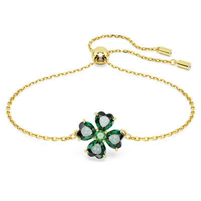 Swarovski - Slušivý pozlacený náramek Čtyřlístek Idyllia 5666585