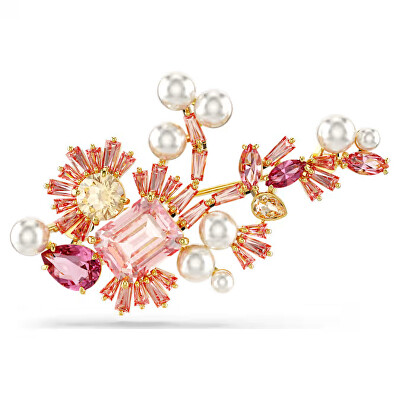 Swarovski - Třpytivá brož se zirkony a křišťálovými perlami Gema 5688478