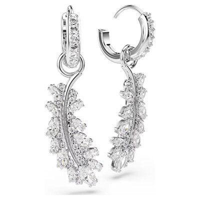 Swarovski - Třpytivé náušnice kroužky s peříčky 2v1 Vienna 5754272