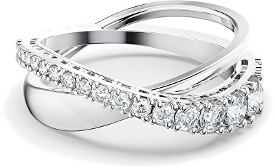 Swarovski - Třpytivý dvojitý prsten TWIST 5572716