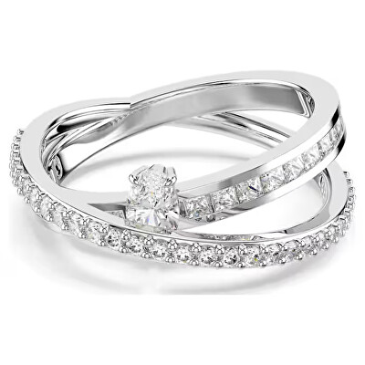 Swarovski - Třpytivý prsten se zirkony Hyperbola 5691232