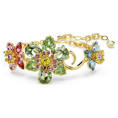 Swarovski - Úchvatný pevný náramek s květinou Idyllia 5717156