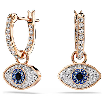 Swarovski - Visací pozlacené náušnice 2v1 Evil Eye Symbolica 5736982