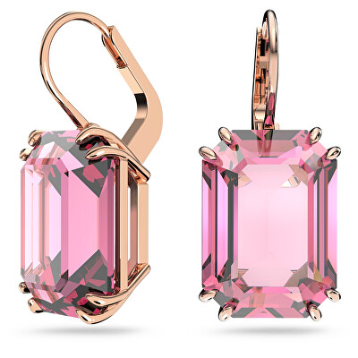 Swarovski - Výrazné visací náušnice s růžovými Swarovski krystaly Millenia 5619502