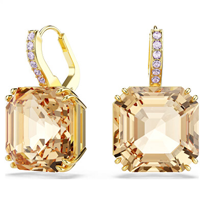 Swarovski - Výrazné visací náušnice s zelenými krystaly Millenia 5725744