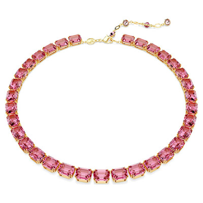 Swarovski - Výrazný náhrdelník s růžovými krystaly Millenia 5683429