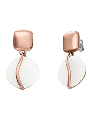 Skagen - Bronzové náušnice s bílým sklem Sofia Sea Glass SKJ1816791