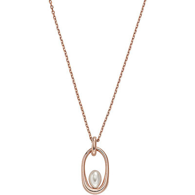 Skagen - Nadčasový bronzový náhrdelník s perlou Agnethe SKJ1749791