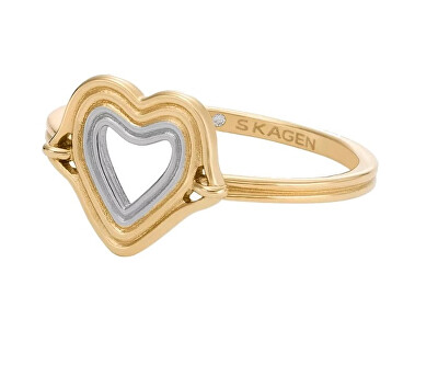 Skagen - Něžný pozlacený prsten se srdíčkem Kariana SKJ1680998