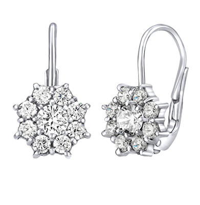 Silvego - Kytičkové stříbrné náušnice se zirkony Swarovski SILVEGO31572W