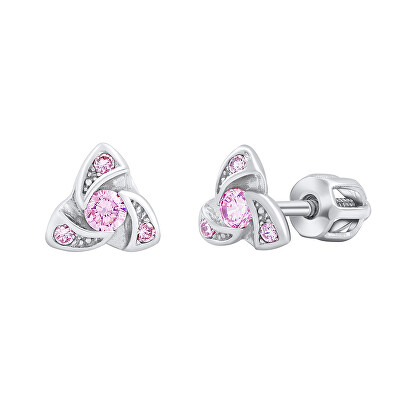 Silvego - Něžné stříbrné náušnice s růžovými Brilliance Zirconia silvegob70497bdsp