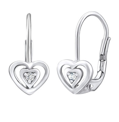 Silvego - Srdíčkové stříbrné náušnice se zirkony Swarovski SILVEGO70536Z