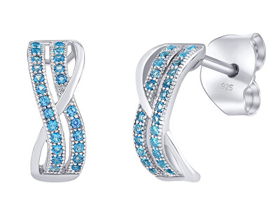 Silvego - Stříbrné náušnice AMABEL s modrými Brilliance Zirconia JJJE0461LB