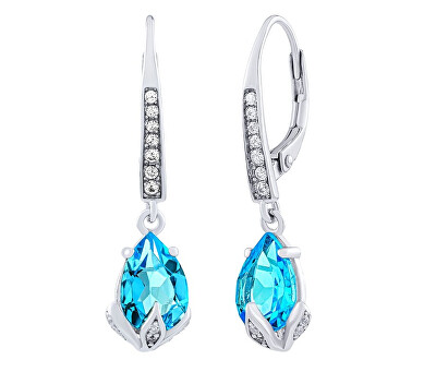 Silvego - Stříbrné náušnice Clarissa se Swiss Blue Topaz a Brilliance Zirconia JJJ1267ETS