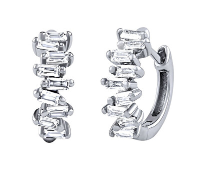 Silvego - Stříbrné náušnice kruhy Bernie s Brilliance Zirconia DCC1541EW
