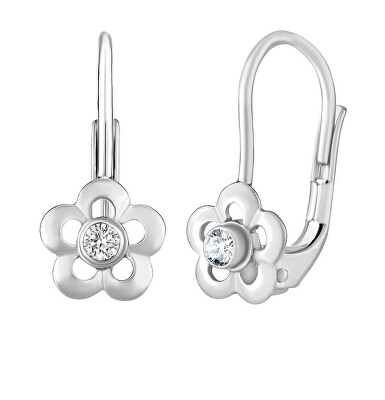 Silvego - Stříbrné náušnice květinky se Swarovski® Zirkony SILVEGOB70164SW