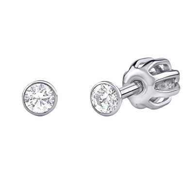 Silvego - Stříbrné náušnice pecky se Swarovski Zirconia 2,5 mm SILVEGO706025W (šroubek)
