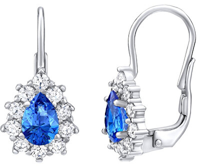 Silvego - Stříbrné náušnice s modrými Swarovski® zirkony SILVEGO31866M