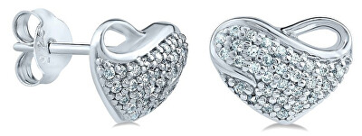 Silvego - Stříbrné náušnice srdíčka JJJFNJE0039