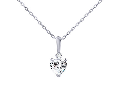 Silvego - Stříbrný náhrdelník srdce Aris s Brilliance Zirconia PRGPHP0001NW