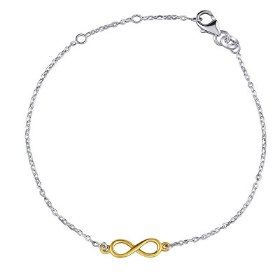Silvego - Stříbrný/pozlacený řetízek na ruku infinity Jeppi ZT180214BGP