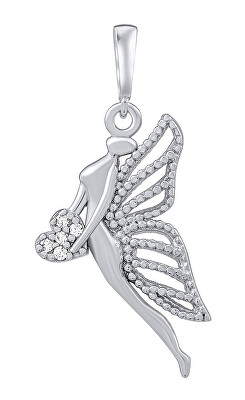 Silvego - Stříbrný přívěsek anděl Auriel s čirými Brilliance Zirconia PRGPAP0633PS