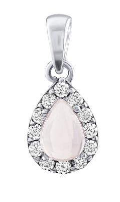 Silvego - Stříbrný přívěsek BRISA s pravým Růženínem a Brilliance Zirconia JJJ1141PRO
