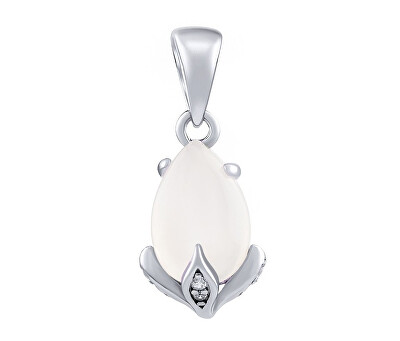 Silvego - Stříbrný přívěsek Clarissa s měsíčním kamenem a Brilliance Zirconia JJJ1267PMS