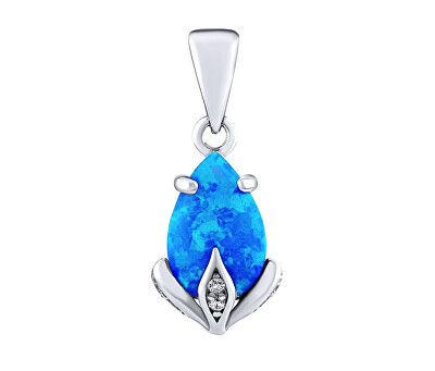 Silvego - Stříbrný přívěsek Clarissa s modrým opálem a Brilliance Zirconia JJJ1267PB