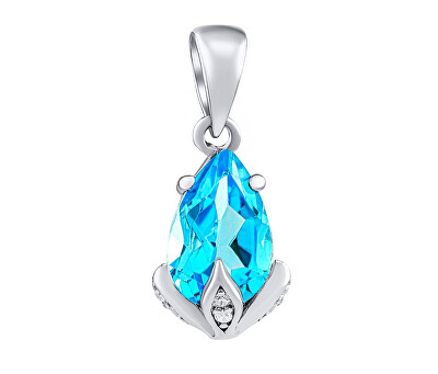 Silvego - Stříbrný přívěsek Clarissa se Swiss Blue Topaz a Brilliance Zirconia JJJ1267PTS