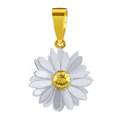 Silvego - Stříbrný přívěsek Sedmikráska zlacená 18kt. zlatem KRN1106PGP