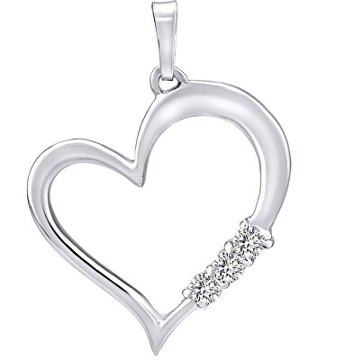 Silvego - Stříbrný přívěsek Srdce s čirými krystaly Swarovski SILVEGO11580w