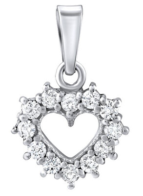 Silvego - Stříbrný přívěsek Srdce se Swarovski® Zirkony SILVEGOB11698s