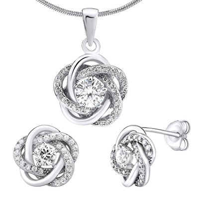 Silvego - Stříbrný set šperků se zirkony Rosalyn JJJS0088 (náušnice, přívěsek)