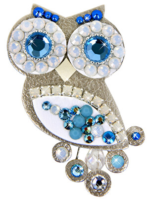 Sovičky - Malá soví brož tyrkysovo-stříbrná