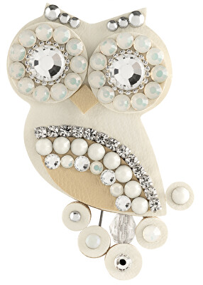 Sovičky - Originální bílá soví brož