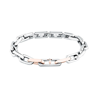 Trussardi - Výrazný pánský bicolor náramek z oceli T-Steel TJAXV64