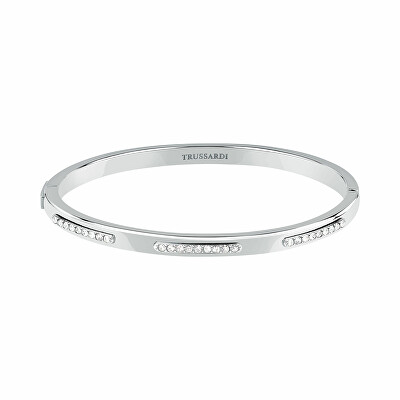 Trussardi - Dámský pevný ocelový náramek s krystaly Concept TJAYY06